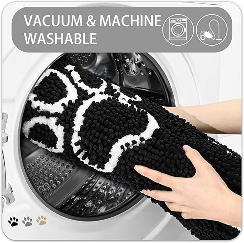 Miniatura 4 de Ompaa Tapete para puerta de interior, para trampas de barro y suciedad, superabsorbentes para zapatos fangosos, patas de perro, antideslizantes,