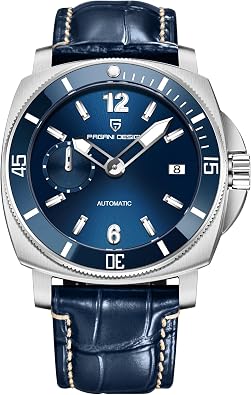 BY BENYAR Pagani Design Mens Automatic Mechanical Watch 43mm Stainless Steel Business Dress Watch, Date Display, Luminous Hands, 100M Water Resistance, Synthetic Sapphire Crystal, Gift Box Included