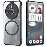 Guizzcg for Nothing Phone 3a pro Magnetic Case [Compatible with Magsafe] Soft TPU Bumper + Acrylic Back Military Grade Airbags Shookproof Drop Protection,Magnetic Black