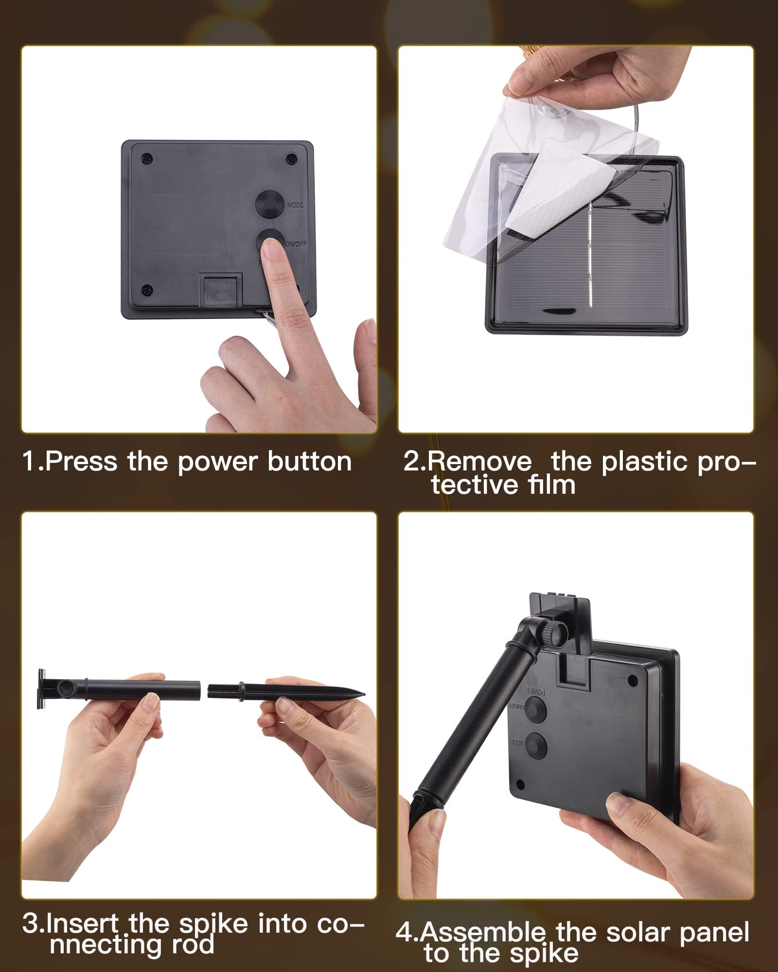 Brightown Solar String Lights Outdoor Waterproof, 4 Packs Total 132 Ft 400 LED Solar Fairy Lights with 8 Modes, Twinkle Solar Powered Outdoor Lights for Patio Yard Trees Wedding Christmas, Warm White