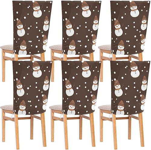 Snowmen Cute Cartoon Black Browchristmas N Decorative Chair Covers for Wedding for Wedding Banquets Soft Polyester Chair Covers Covers para sillas