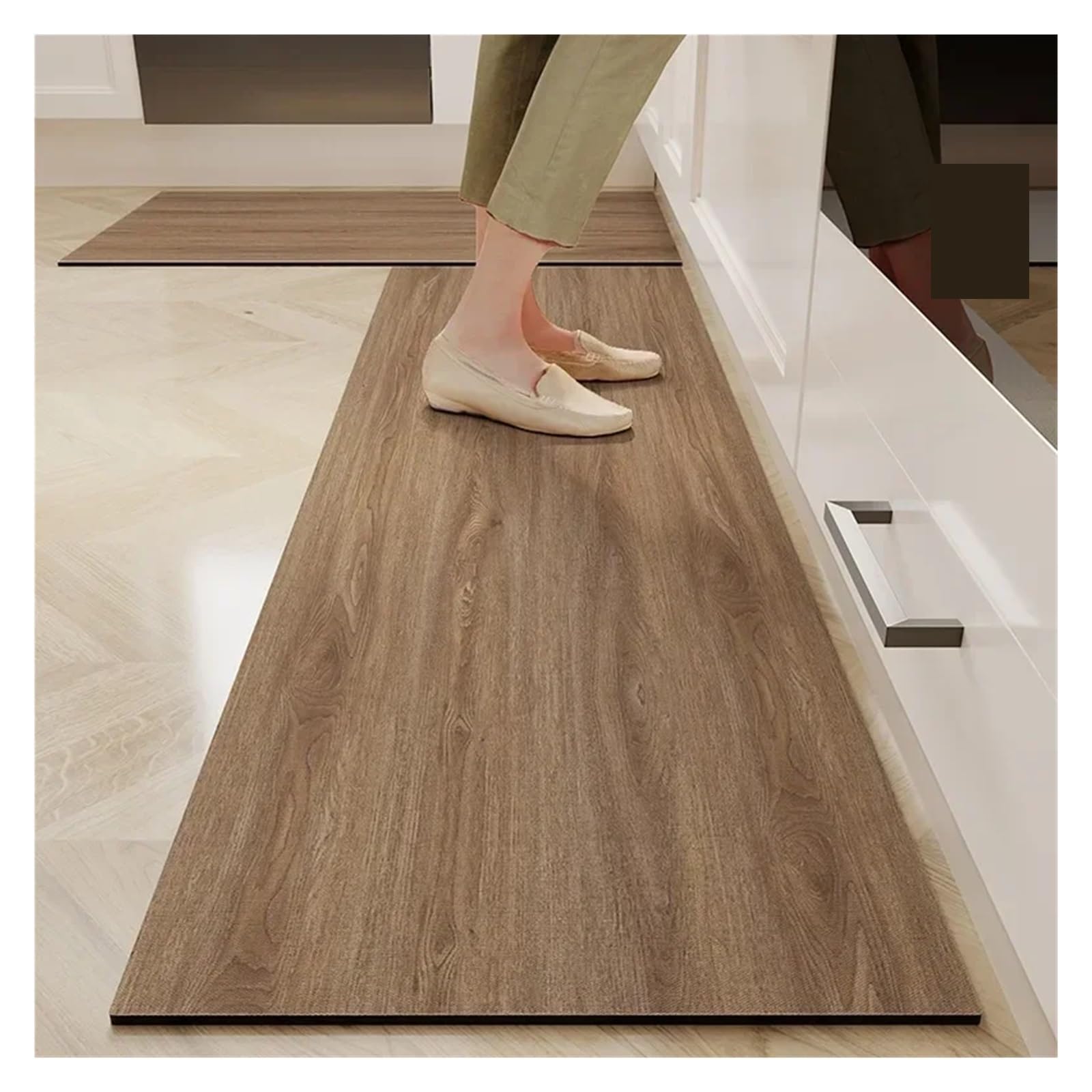 Tapis de sol de cuisine en cuir imperméable élégant et confortable 140x200