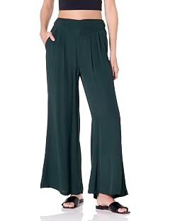 Angie Womens V-Yoke Wide Leg Pant in Satin