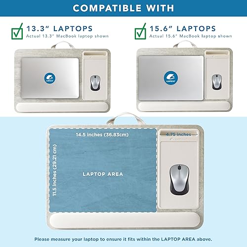 Miniatura 8 de LapGear Home Office Lap Desk with Device Ledge Mouse Pad and Phone Holder - Black Carbon - Fits up to 156 Inch Laptops - Style No 91588