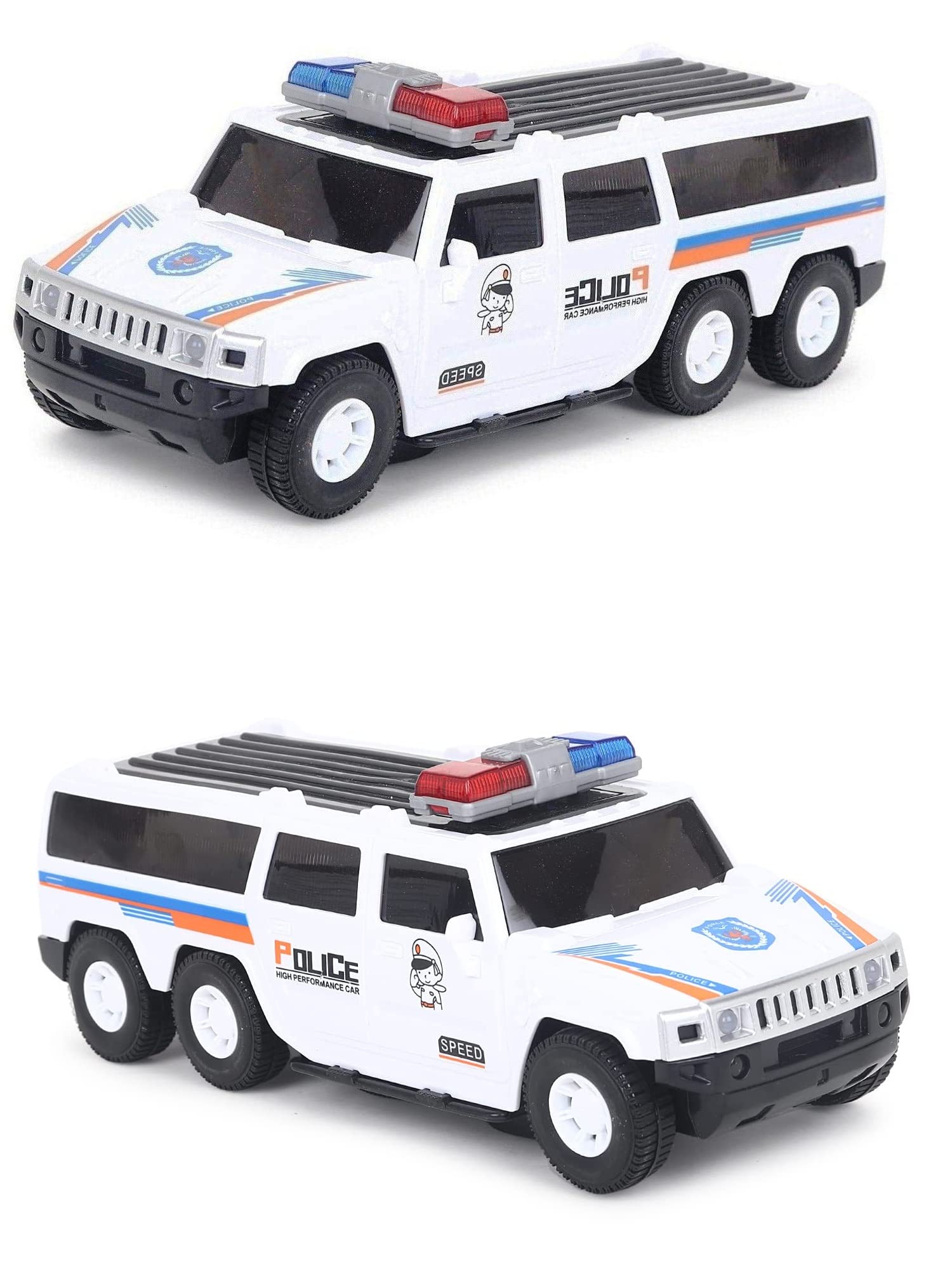 iChoice™ Police Car Toy for Kids with Light & Sound, 360 Degree Rotating Bump and Go Action, Police Jeep with Siren & Light, Multicolor - Image 4 thumbnail
