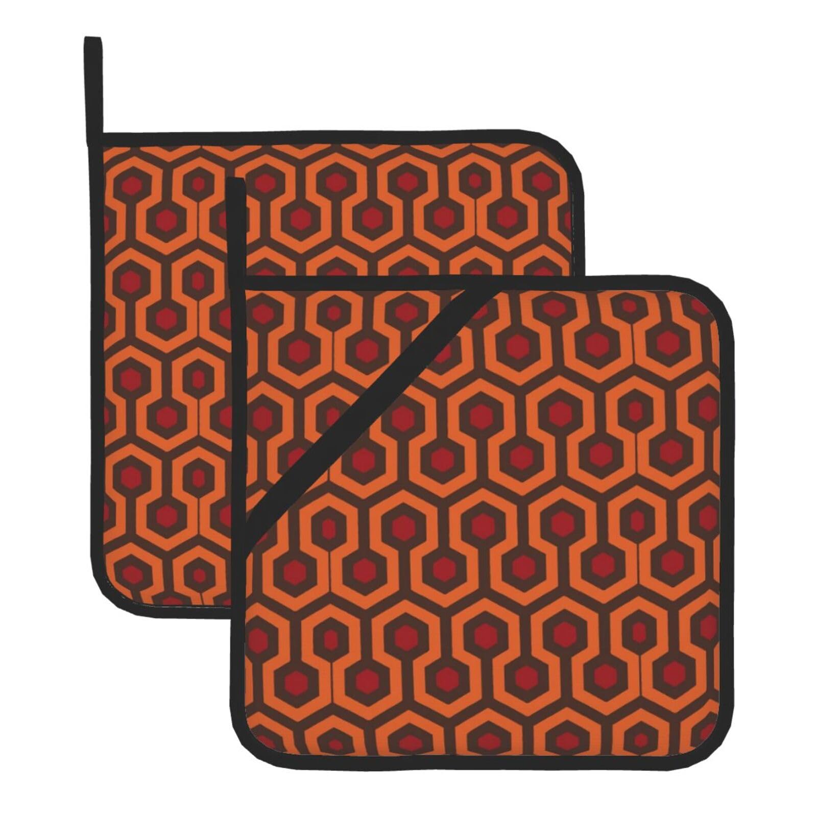 KFRXXZQB 2-Pack Square Pot Holders, Oven Mitts For Baking & Bbq