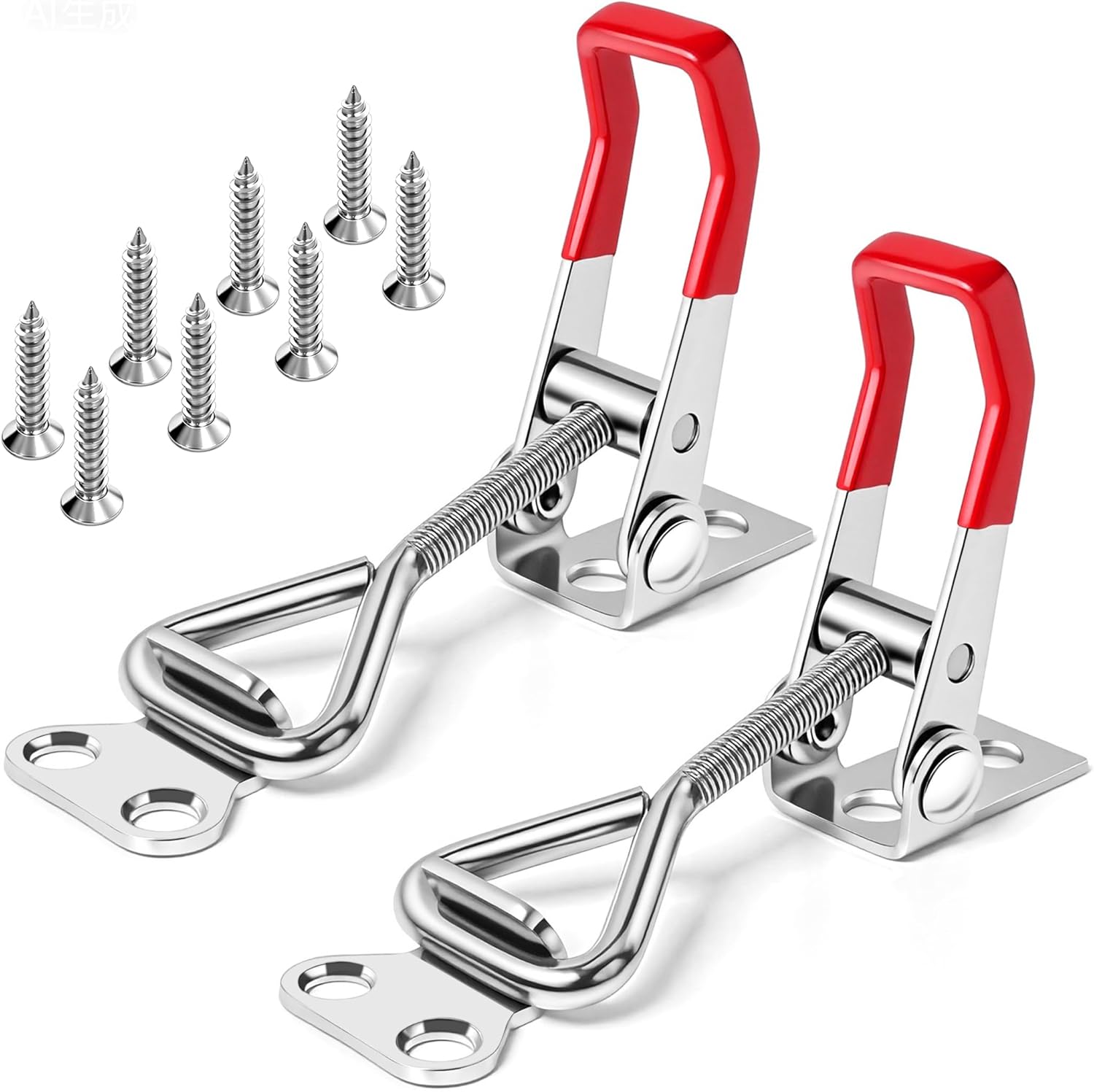 2 Pack Toggle Latch Clamp 4001 Adjustable 304 Stainless Steel Toggle Hasp Latches for Smoker Lid Jig Freezer Door Cooler Box Case Trunk Draw Chest, Quick Release 330Lbs Holding Capacity