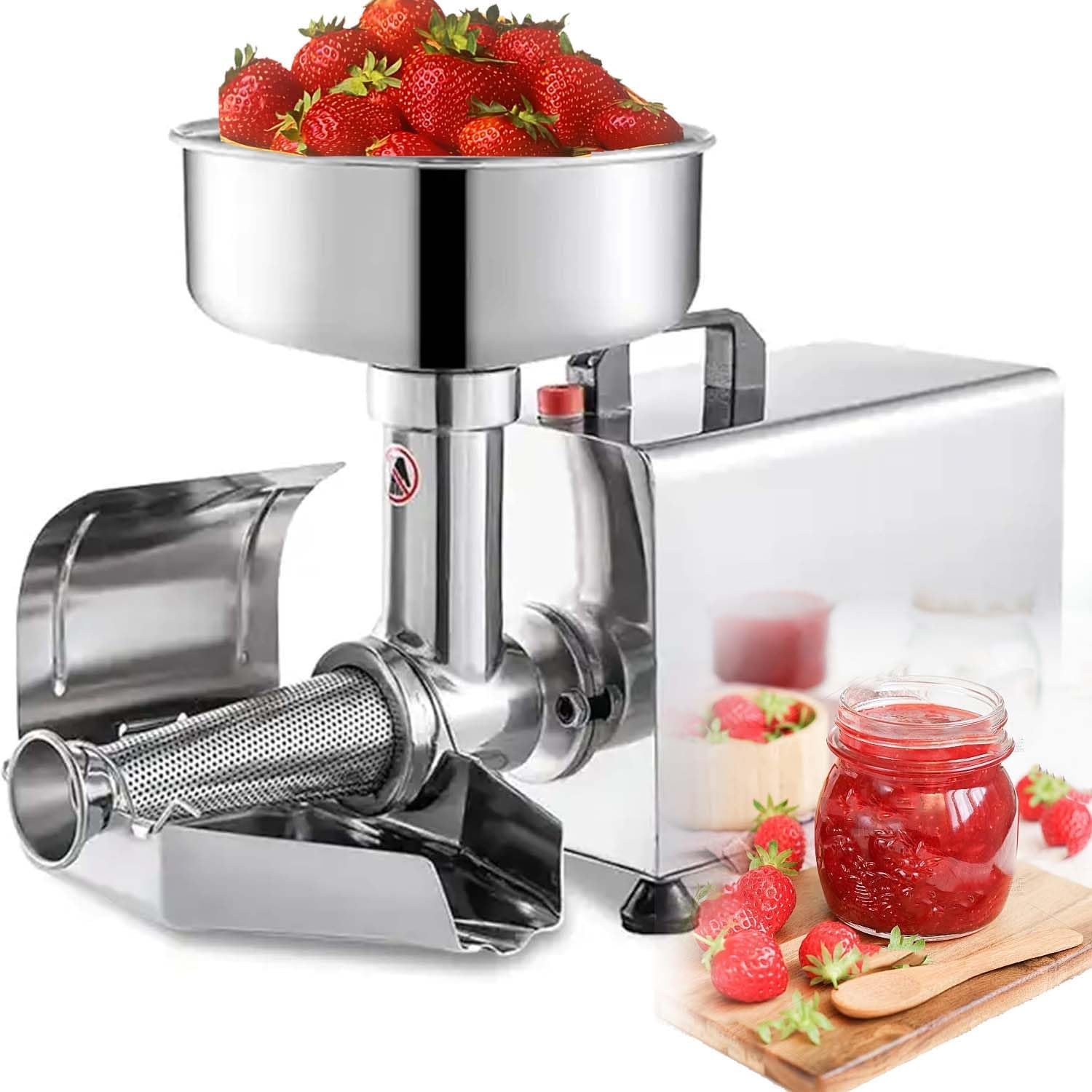 Tomato Strainer Electric Juicer, 450W Stainless Steel Sauce Maker with Seed Separator for Jam, Ketchup, Puree, Professional Food Grinder for Kitchens