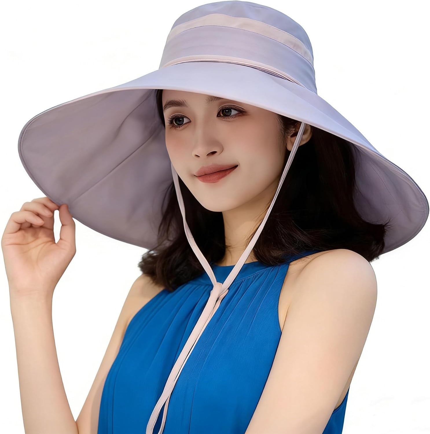 Women's Foldable Wide Brim Sun Hat Ladies Summer Casual Lightweight Packable Outdoor Hiking Travel Beach Hat