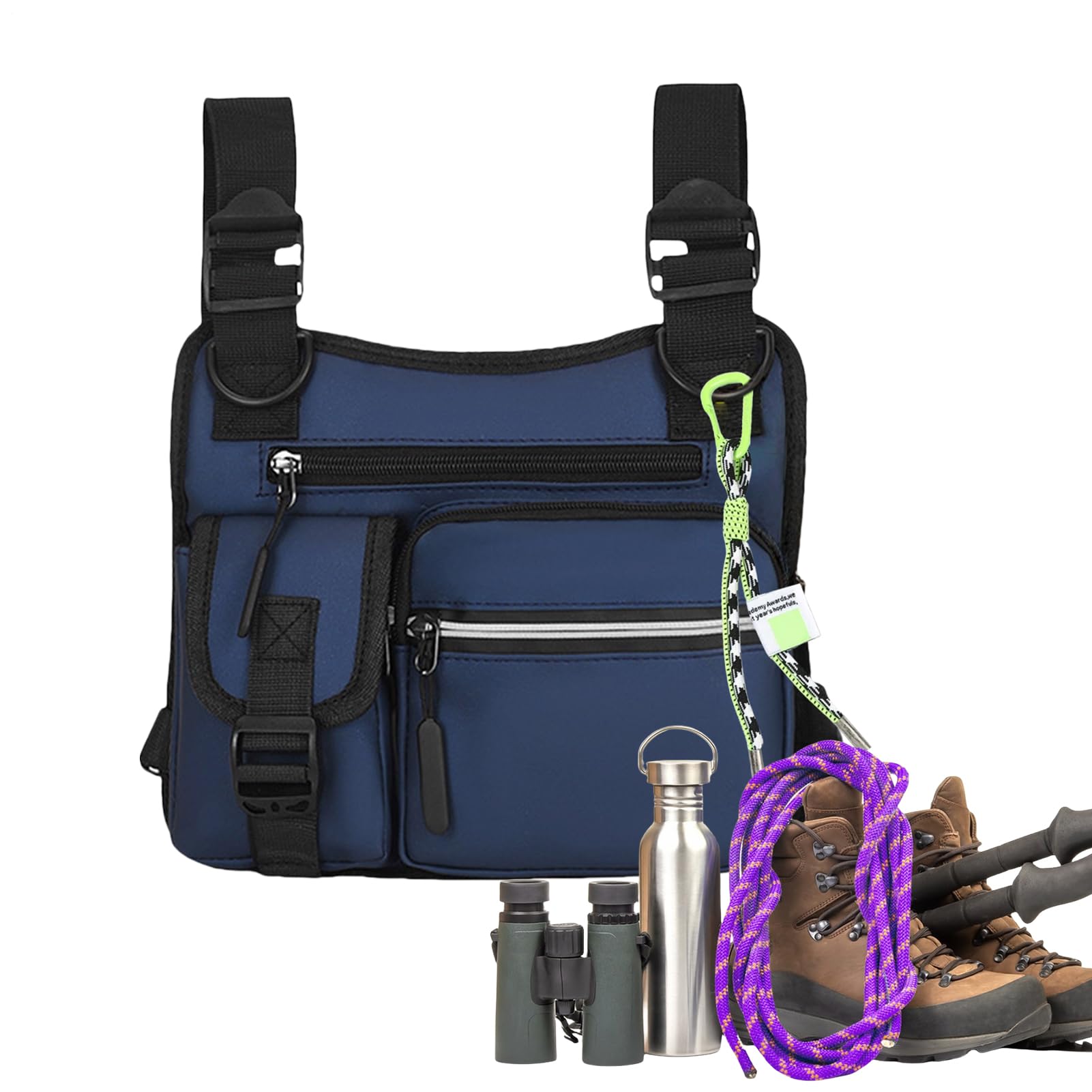 Chaleco para correr azul con corte 3D ideal para senderismo y escalada 8