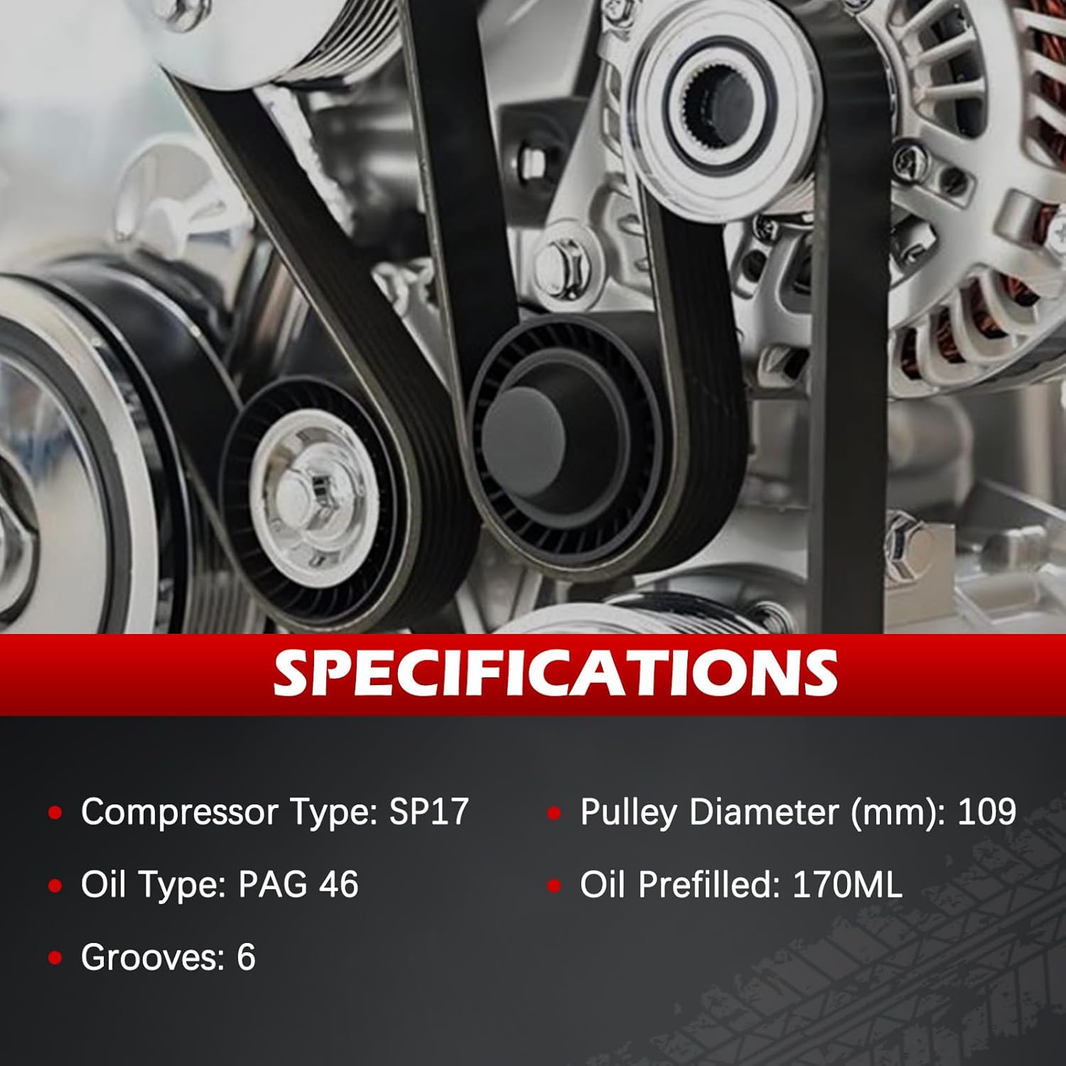 AC Compressor with Clutch for Chevy Camaro 2010 2011 2012 2013 2014 2015 3.6L, Air Conditioning Compressor Replace for 67683, 1522219, 1222219