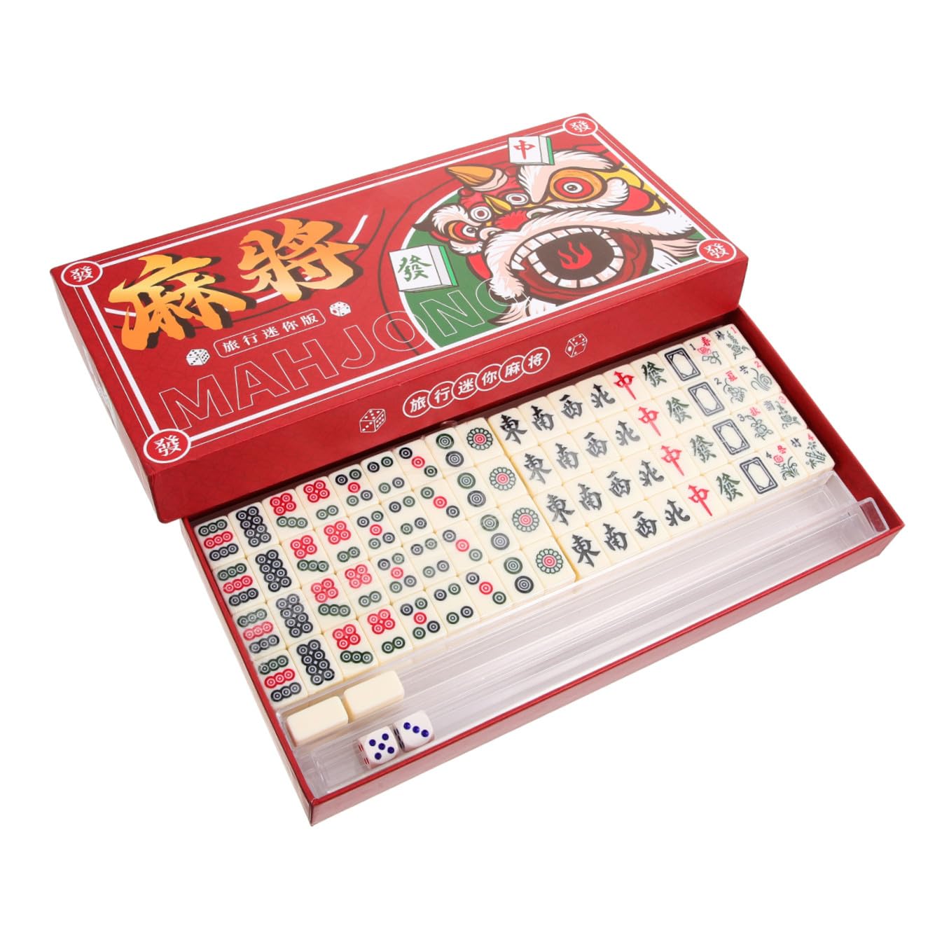 Generisch Kleiner Mahjong Satz Tragbar Weiß aus Melamin und PVC für Zuhause