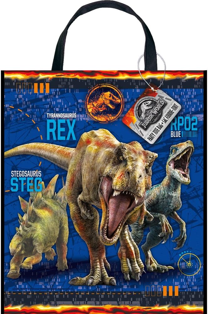 Unique Jurassic World 2 Plastic Tote Bag | 13" x 11" | 1 Pc
