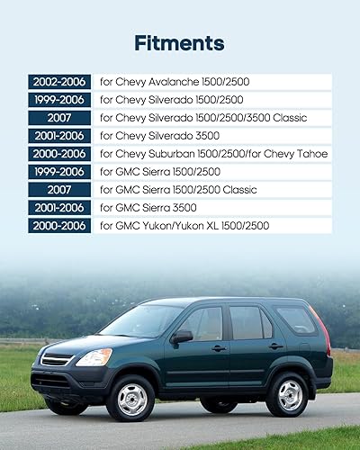 Miniatura 2 de ECCPP Manijas de puerta exteriores exteriores exteriores y traseras del lado del pasajero para 2000-2007 para GMC para Chevy (paquete de 2)