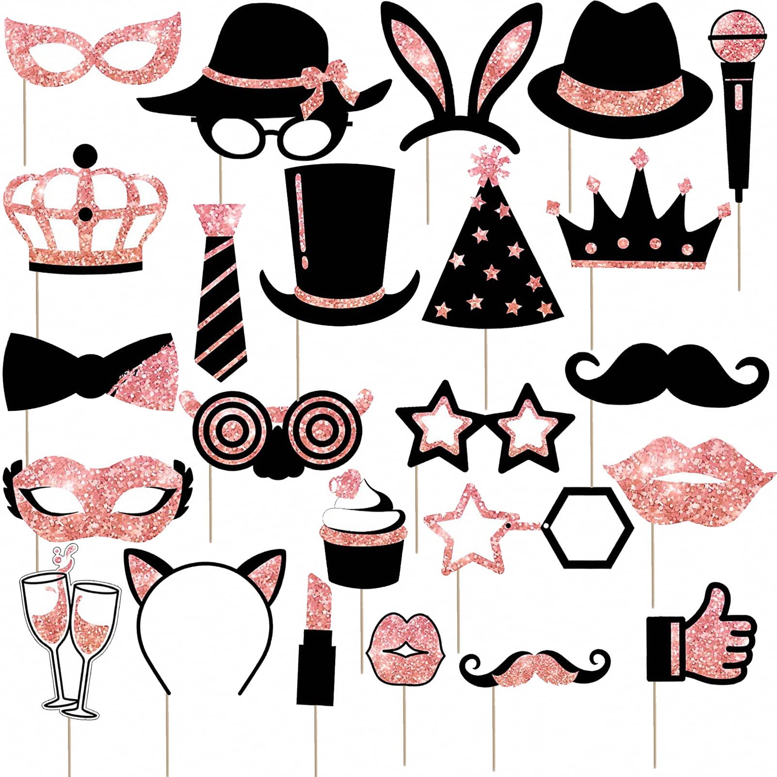 Buy 24PCS Pink Photo Booth Props, Photo Booth Frame Birthday