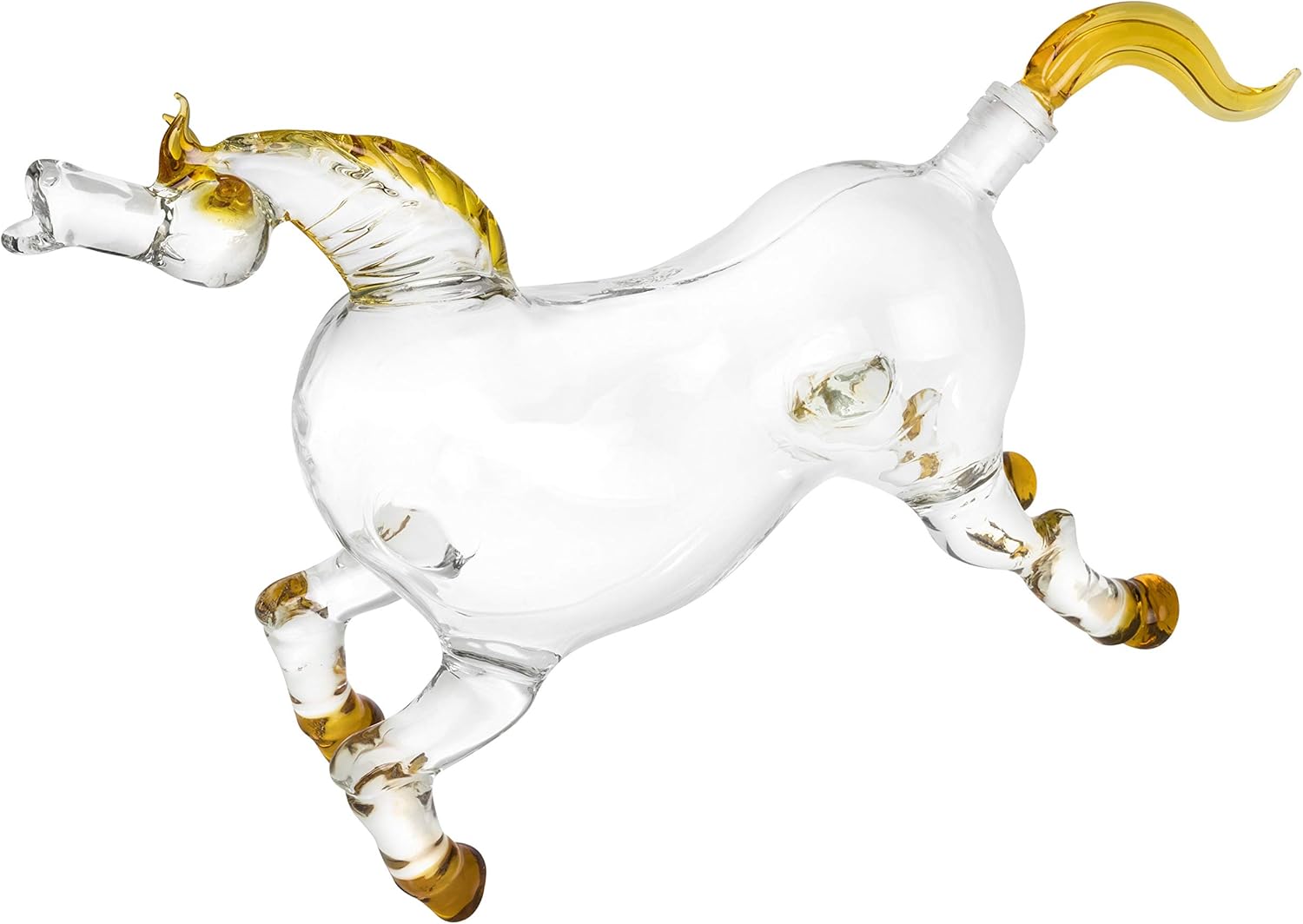 Animal Decanters Large 35 oz - Glass Horse Whiskey Decanter - Mouthblown Liquor Decanter For Alcohol, Bourbon, Whiskey, Scotch, Rum, Tequila