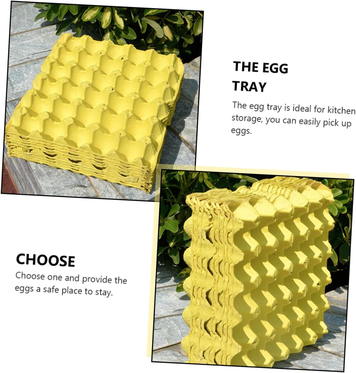 10pcs Kitchen Egg Storage Trays 30-egg Capacity Paper Pulp Egg Holders Refrigerator Countertop Organization
