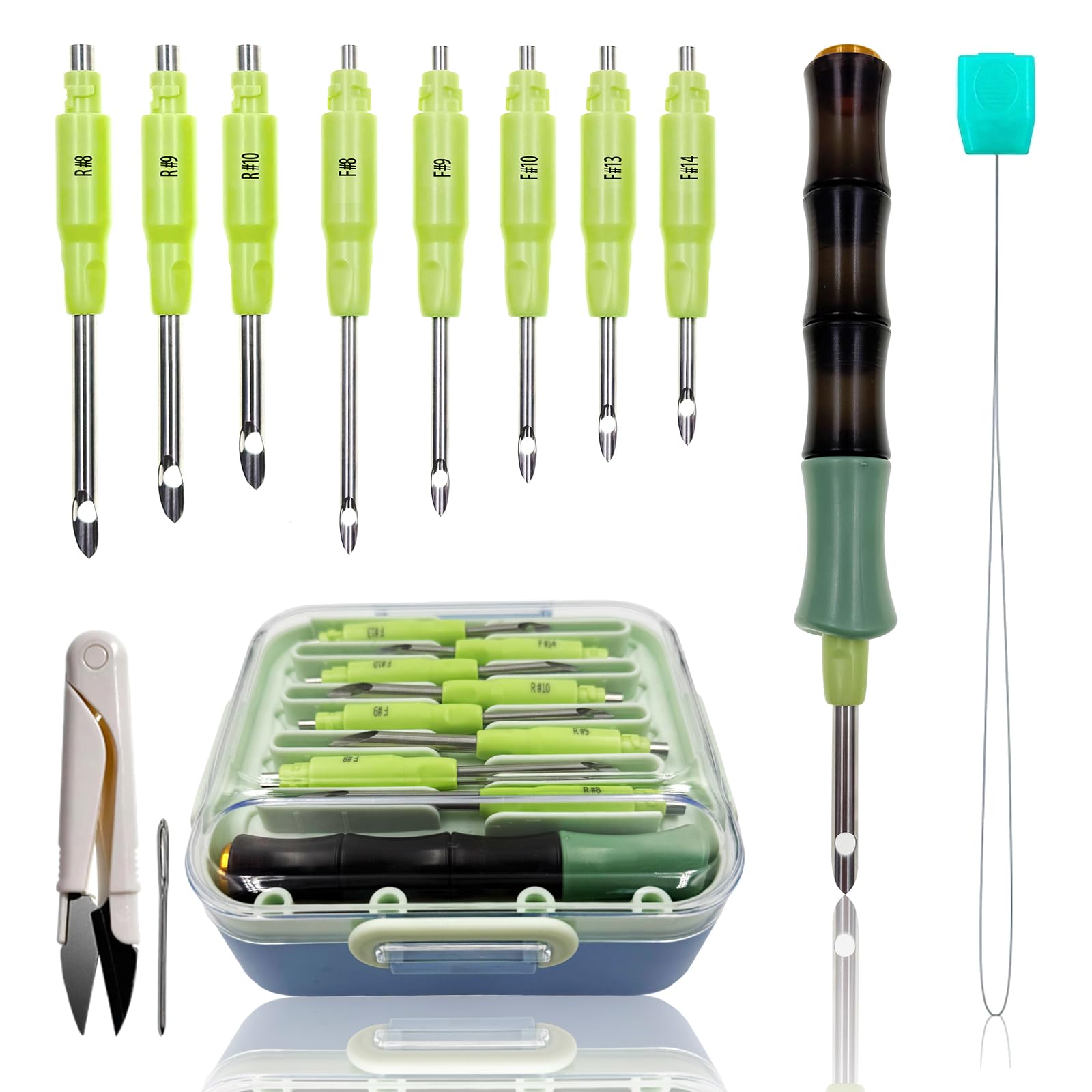Punch Needle Tool Kit - Ergonomic Handle, 8 Interchangeable Needles (5mm/3.5mm), Storage Box & Essential Accessories | DIY Rug Hooking Supplies, Ideal Gift-image-11