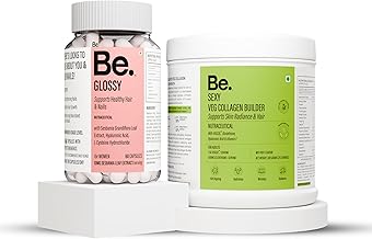 Be Radiant | Collagen & Biotin Supplement Bundle | Support Radiant Skin, Strong Hair & Healthy Nails | Vegan Collagen Powder + Hair & Nail Growth Tablets with Biotin & Hyaluronic Acid | 300g + 60 Caps