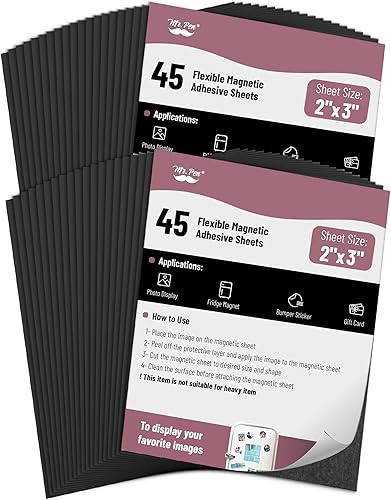 Miniatura 13 de Mr. Pen - Hojas magnéticas adhesivas, 4" x 6", paquete de 16, con respaldo adhesivo, imanes flexibles para imágenes, hojas magnéticas cortables