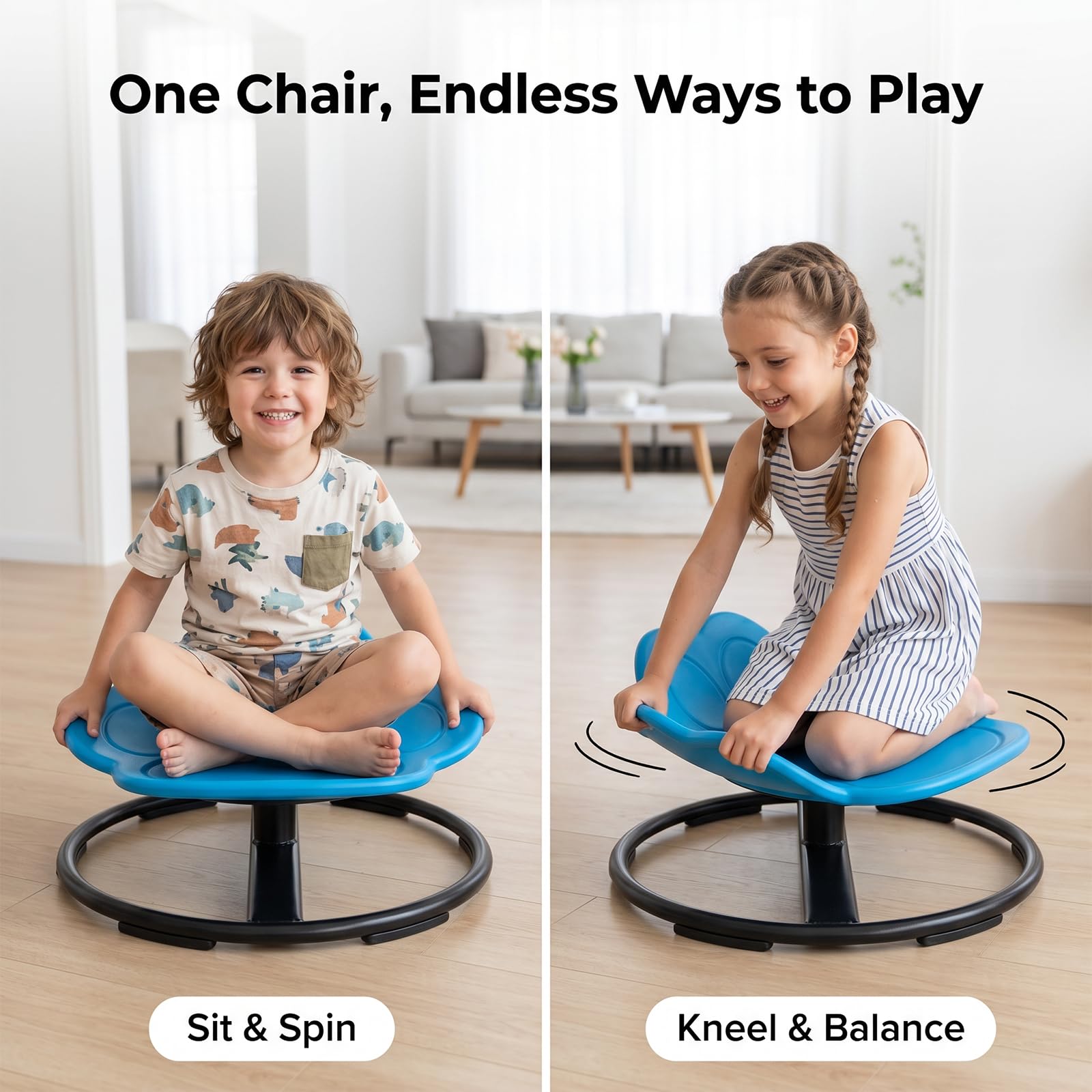 Sensorik-Drehstuhl für Kinder, 360° Drehstuhl zum Sitzen und Drehen, Balance-Spielzeug für aktives Spielen, Sensorikspielzeug für Zuhause, Klassenzimmer und Therapie