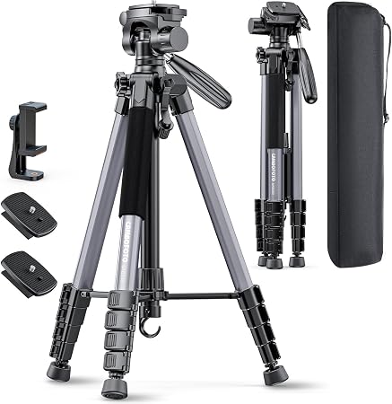 Amazon : CAMBOFOTO 74″ Aluminum Camera Tripod – Heavy‐Duty