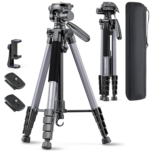 CAMBOFOTO 74 inch Aluminum Camera Tripod for DSLR & Mirrorless Cameras