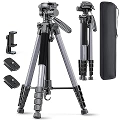 CAMBOFOTO 74 Aluminum Camera Tripod Heavy Duty Professional Tripod Stand for DSLR Mirrorless Cameras Smartphones GoPro Lightweight Travel
