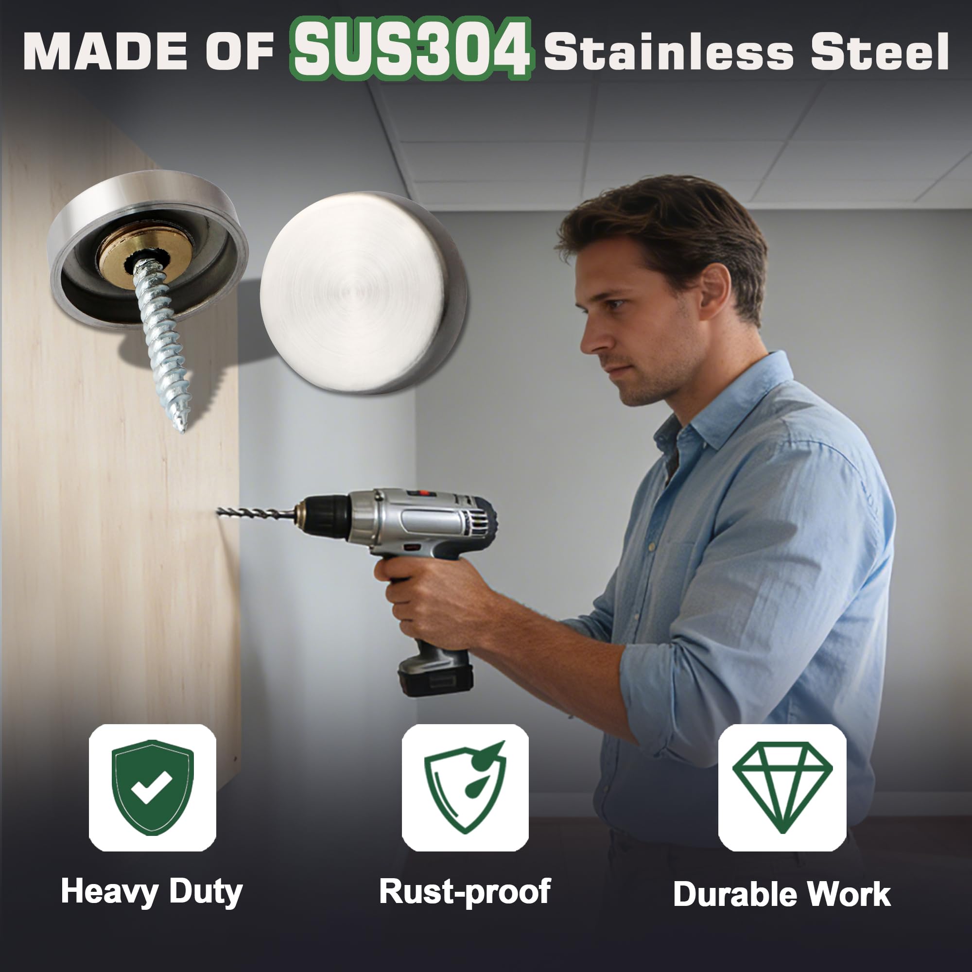 Brushed Screw Covers - Protect & Decorate Hardware -4