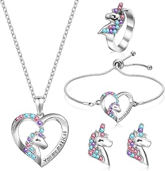 Einhorn Schmuckset Für Mädchen - 26-teiliges Set Mit Tasche & Accessoires