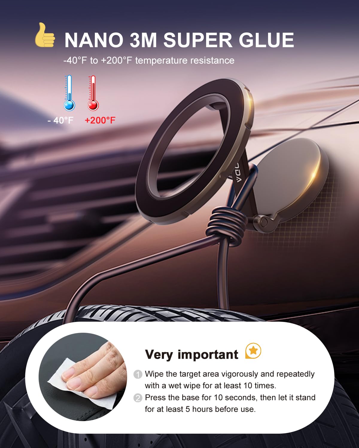 Se adapta a MagSafe - Soporte de coche para salpicadero de coche y pantalla Tesla [todo metálico], soporte ultra magnético para teléfono de coche, soporte de teléfono ajustable de 360°