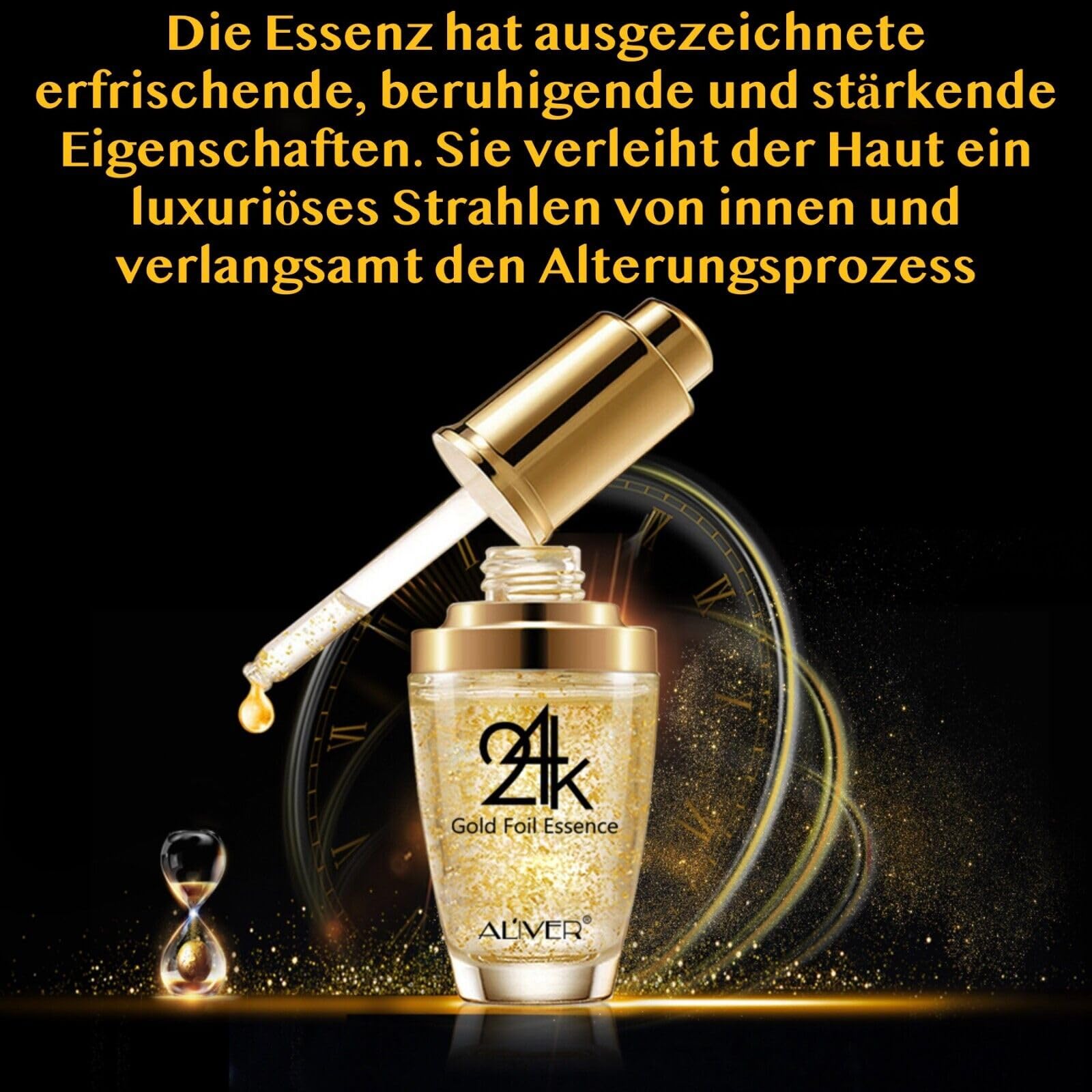 Geschenkset: Luxus Bio-Gold Set 24K Gold Collagen - 5x Gesichtsmaske, 10x Lippenmaske, Goldessenz Gesichts Serum, 60x Augenpads - Komplettes Gesichtspflege & Anti-Aging Geschenkset - 76 Pflegeprodukte