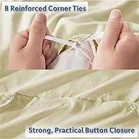 Vista 19 de Nestl Juego de funda de edredón suave de doble cepillado y cierre de botones, juego de 3 piezas: 1 funda de edredón 104 x 98 pulgadas y 2 fundas