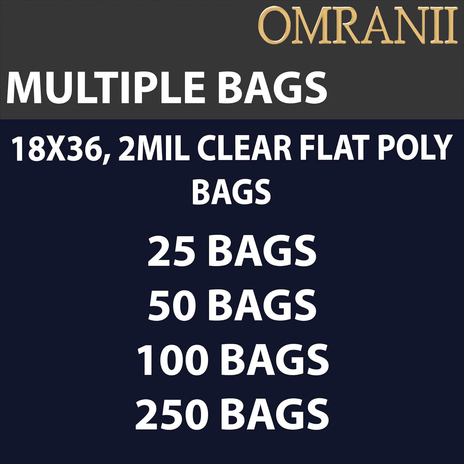 Clear Flat Poly Bag 2Mil, 18" X 36" & 250 Bags | Low-Density Polyethylene (LDPE), Flat Open Top Plastic Packaging | Flexible and Durable Plastic Bag
