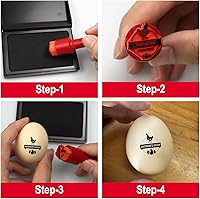 Vista 6 de Sello de huevo personalizado para huevos frescos, sellos personalizados de huevo de pato de pollo con nombre de logotipo, almohadilla de tinta