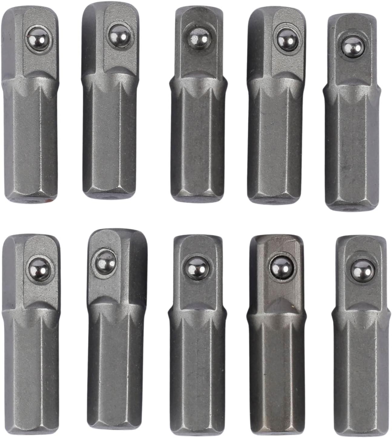 10PCS Replacement Part for M.C: Impact Socket Extension Adapter Converter Set - 1/4" Hex Shank to Square Drive 25mm | Chrome Vanadium Steel Tools for Power Drill, Driver Bit & Cordless Screwdriver