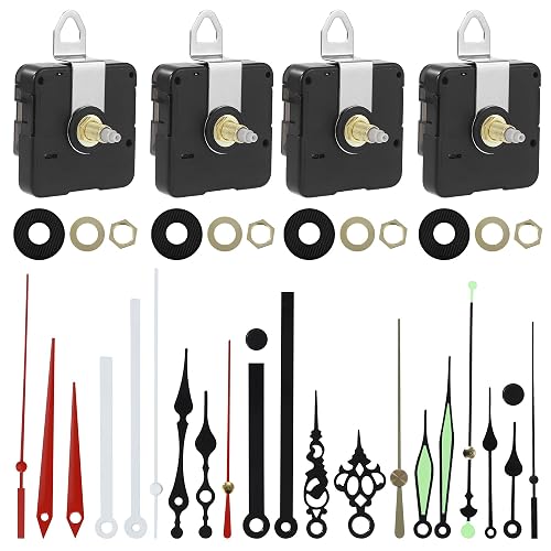 4 Mécanismes pour horloge murale quartz avec aiguilles 13/16/20/22 mm