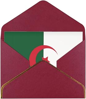 Flag of Algeria Horizontal Greeting CardDark Red Carefully Designed Easy To Carry Suitable For Various Festivals