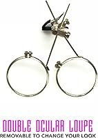 Vista 47 de Lentes estilo victoriano Steampunk con diseño de brújula, lentes de colores y lupa ocular A.Azul