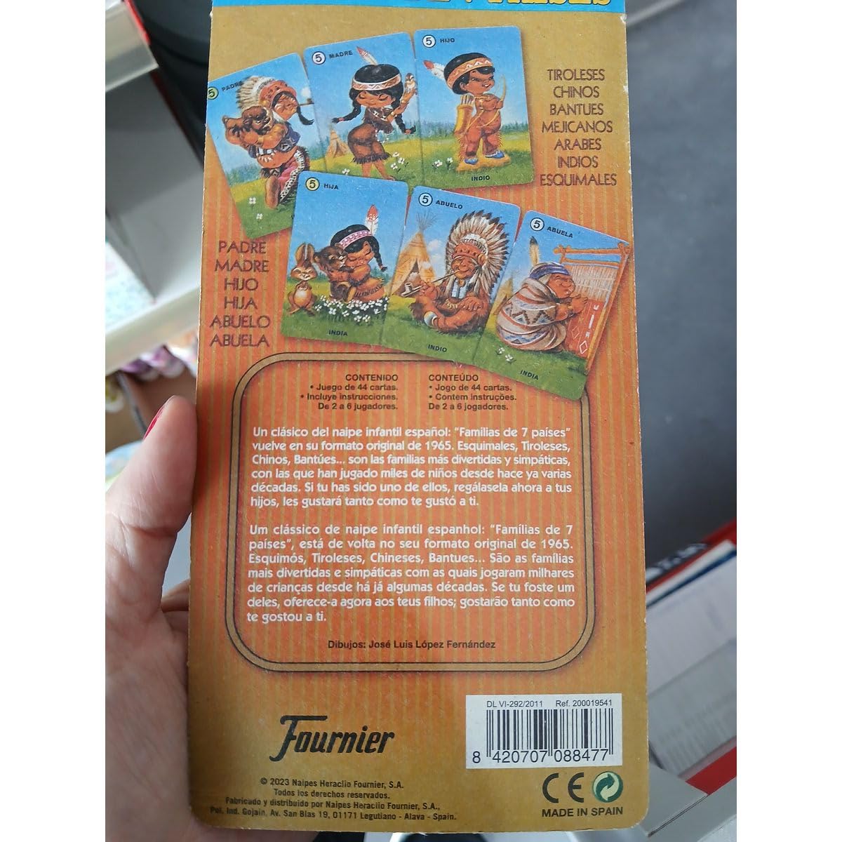Fournier- Familias 7 Países Baraja de cartas infantil clásica, Multicolor (21966)
