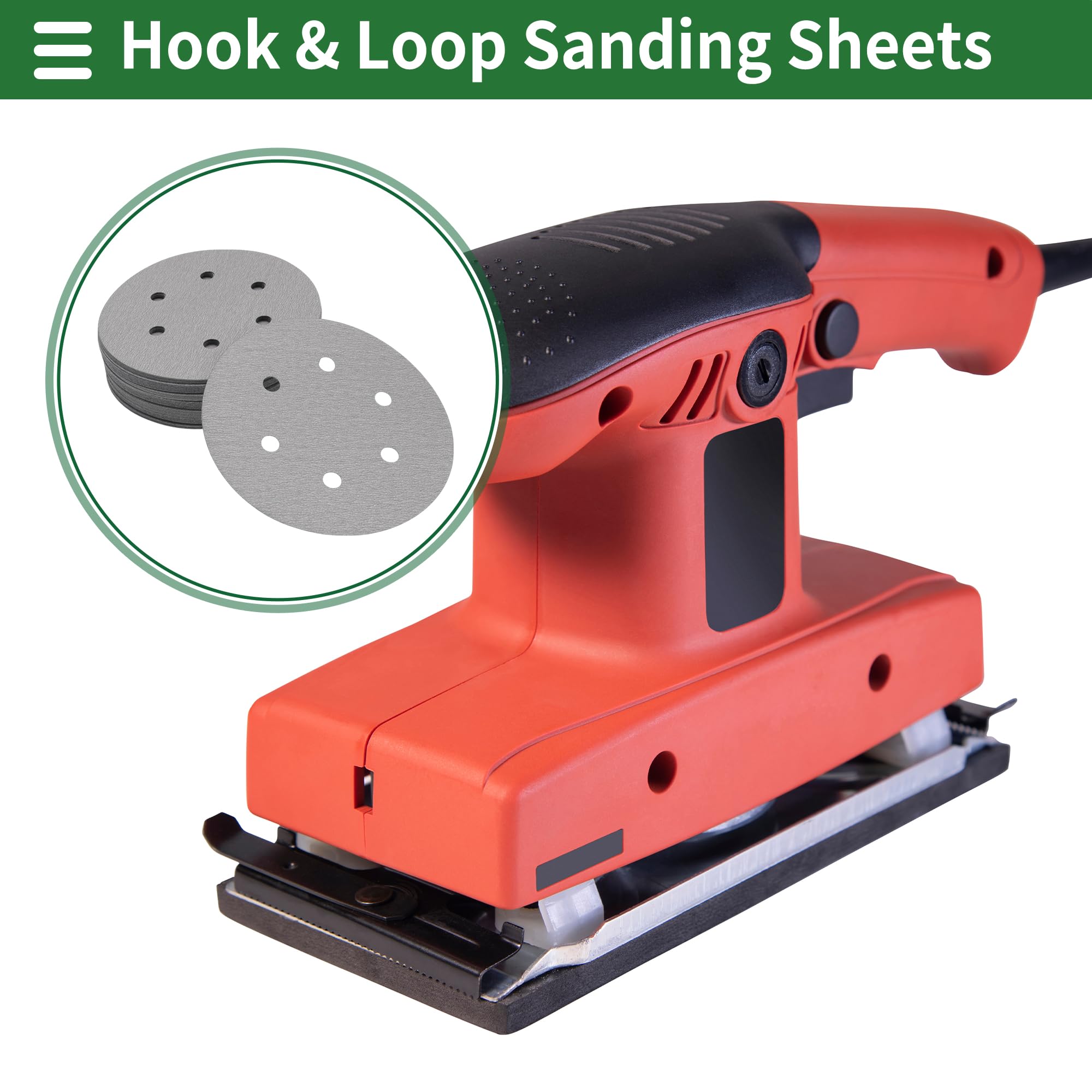 Hihaha Sandpaper Hook & Loop Sanding Sheets 150x150mm White 320 Grit Round Efficient Grinding and Polishing Automobile Manufacturing and Repair Woodworking - Image 2