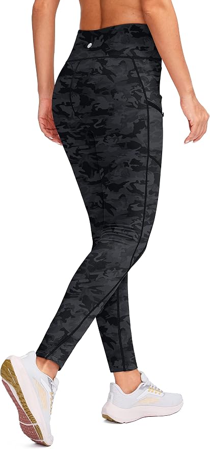 Leggings térmicos de invierno para mujer con forro polar y bolsillos miniatura 3