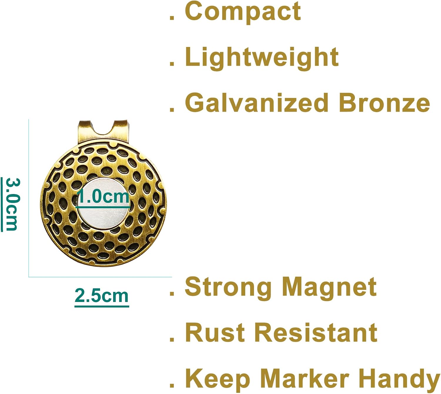 Eshan Magnetic Golf Hat Clips 5 10 Pack Golf Ball Marker Holder Men Women Golfer Gifts Golf Sports Court Accssories For Golf Gloves Hats Bags Caps Visor Belt Pocket Lot (Copper) - Image 3