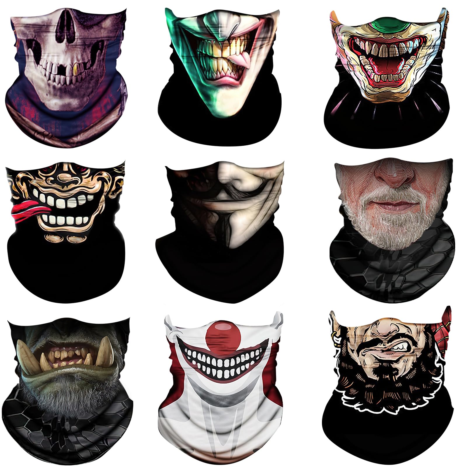 4 Stück Skull Multifunktionstücher - Totenkopf Masken Für Motorrad, Outdoor & Halloween