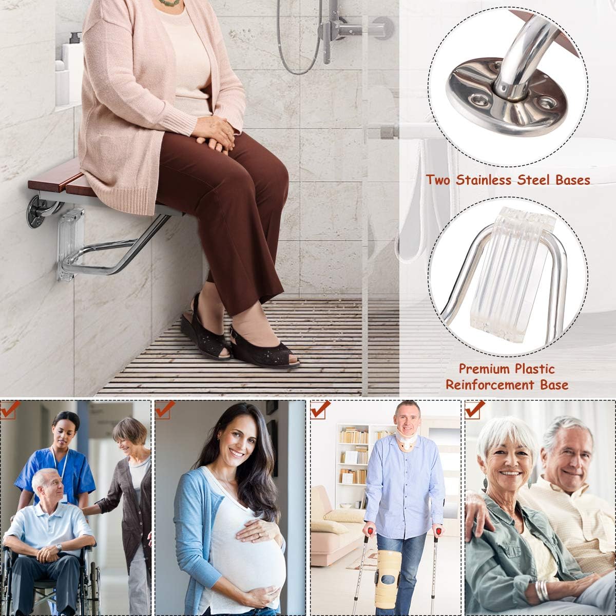 One-Day Sale: Up to 50% Off Giantex 36 Double Seat Folding Shower Bench Folding Shower Seat Teak Wood and Aluminum Modern Wall-Mounted Fold Up Bathroom Stool Foldaway Shower Seating Chair (Wooden) Review Discount Giantex 36 Double Seat Folding Shower Bench Folding Shower Seat Teak Wood and Aluminum Modern Wall-Mounted Fold Up Bathroom Stool Foldaway Shower Seating Chair (Wooden)