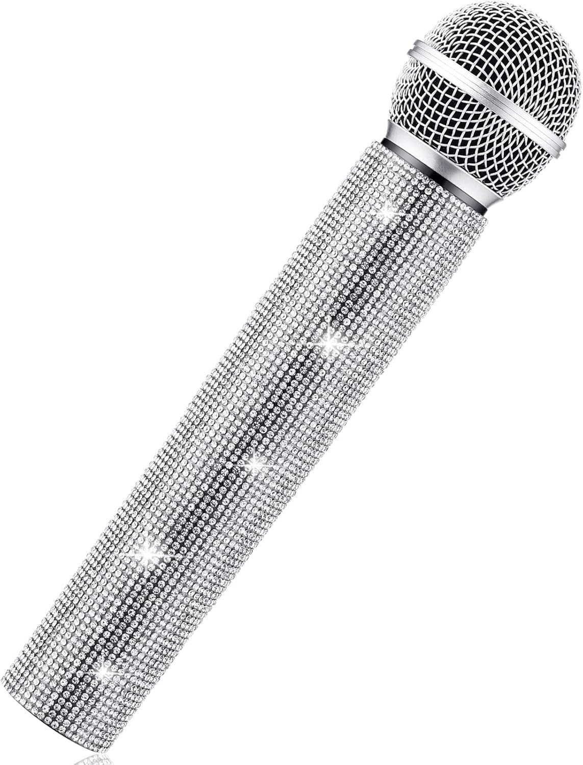 Sanwuta Fake Microphone Prop Halloween Microphone Sparkly