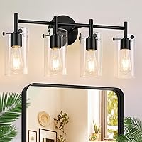 Vista 13 de 2023 Mejora 3 luces para tocador de baño de níquel cepillado, pantalla de vidrio transparente, apliques de pared para espejo, dormitorio, sala