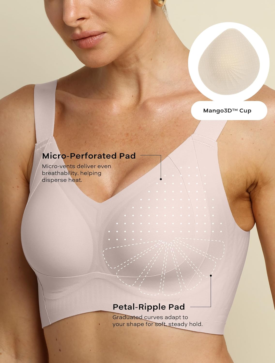 COMFELIE No-Wire Minimizer Bra Women Full Coverage Seamless No Underwire Push Up with Side & Back Smoothing for Large Busts - Image 2