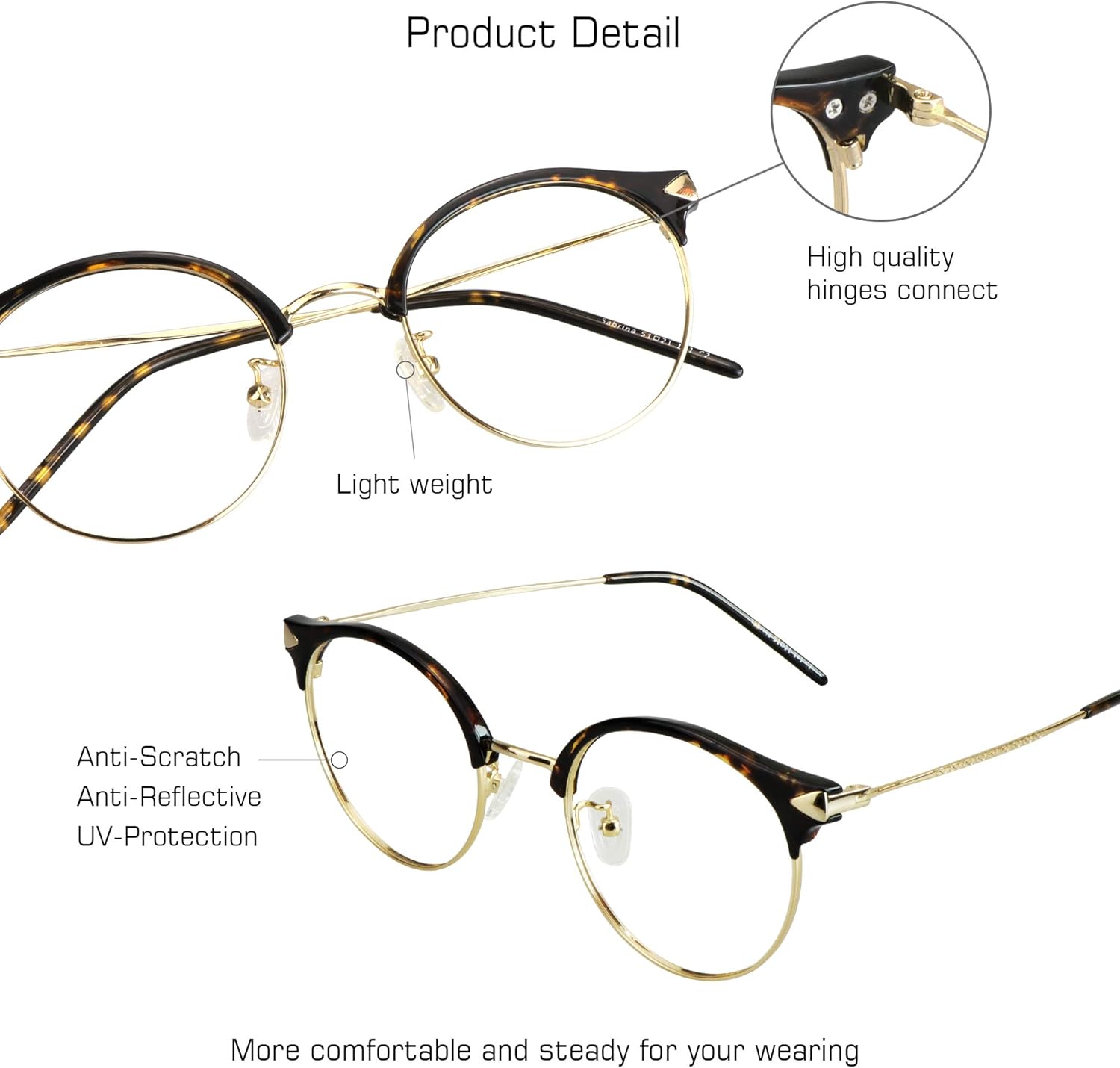 VisionGlobal Blue Light Blocking Glasses for Women/Men, Anti Eyestrain, Computer Reading, TV Glasses, Stylish Square Frame