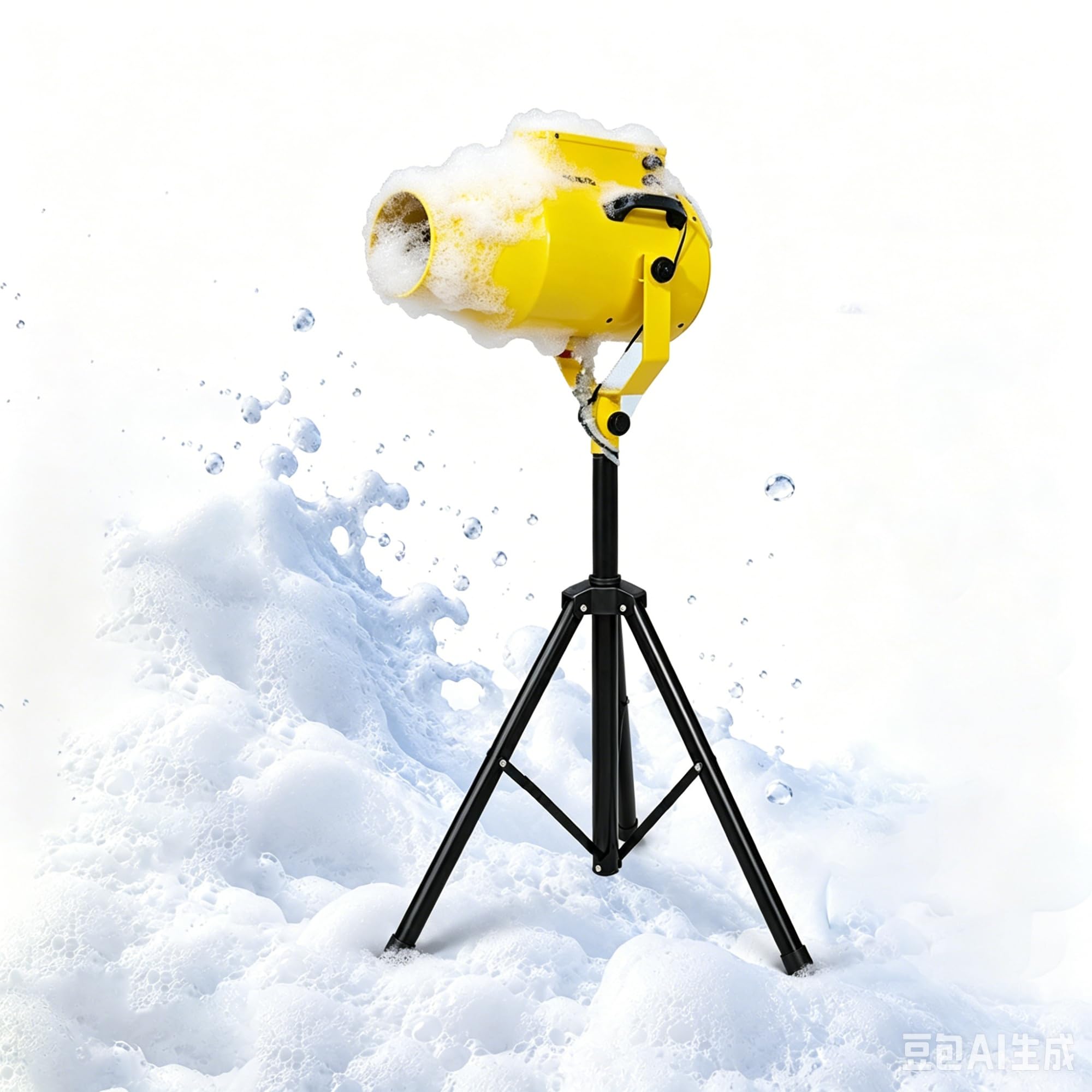 MáQuina Espuma for Escenarios 1000 W, Alcance 6-10 M/áRea De 80 M² Con TríPode Ajustable Generador Burbujas for Piscinas Al Aire Libre, CumpleañOs, Parques AcuáTicos Y Eventos(Yellow)